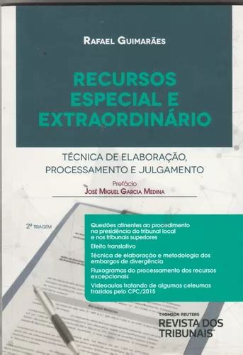 Livro Recursos Especial E Extraordinário Técnica De Elaboração