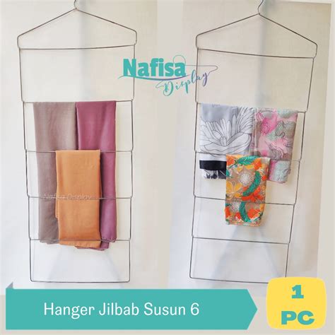 Jual Gantungan Jilbab Kawat Besi Tebal 6 Susun Jumbo Hanger Organizer