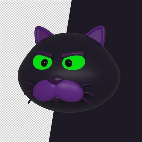 Representaci N D Del Icono De Gato Halloween Psd Archivo Psd Premium