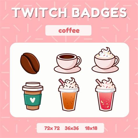 Twitch Coffee Badges Streamer Discord Cute Gamer In