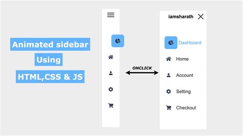 Animated Sidebar Using Html Css Javascript Youtube