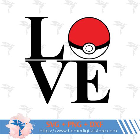 Pokemon Ball Love SVG, PNG, DXF