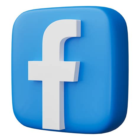 3d renderizar, Facebook logotipo ícone isolado em transparente fundo ...