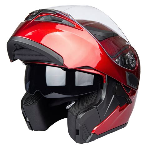 DOT Approved Full Face Motorcycle Helmet with Dual Visor, Sun Shield ...