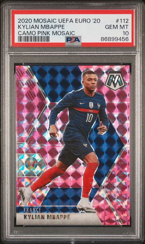 Kylian Mbappe 2020 Mosaic Euro 112 Pink Camo Price Guide Sports Card