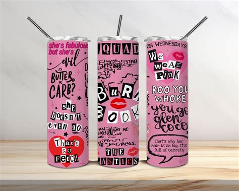 Burn Book 20oz Skinny Tumbler Designs Mean Girls Tumbler Etsy