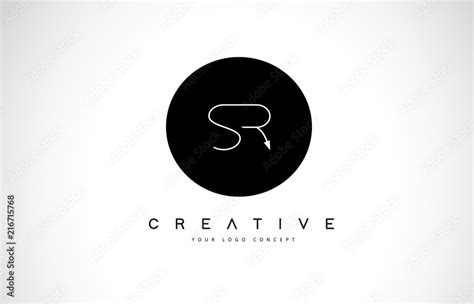 SR S R Logo Design with Black and White Creative Text Letter Vector. Stock Vector | Adobe Stock