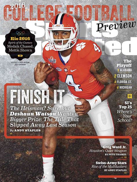 Clemsons Deshaun Watson On Sports Illustrated Cover