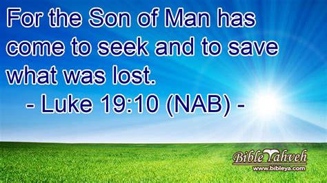 Luke 19 10 Nab For The Son Of Man Has Come To Seek And To Save