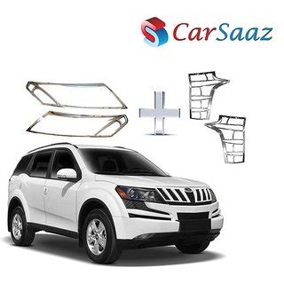 Buy Carsaaz Head Light Tail Light Molding Chrome Combo For Mahindra Xuv