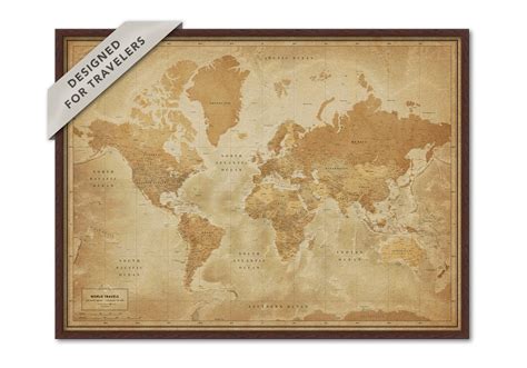 Antique World Map Framed Vintage World Map Accurate Map of - Etsy