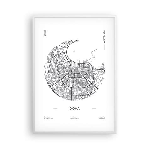 Obraz Plakat Anatomia Dohy X Cm Mapa Doha Katar Foto