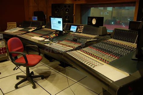 The Control Room Of A Professional Music Recording Studio Stock Image ...