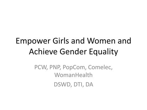 Ppt Empower Girls And Women And Achieve Gender Equality Powerpoint