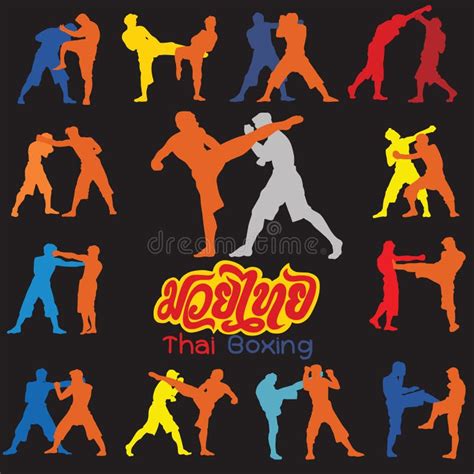 Thai Boxing Muay Thai Martial Art Vector Illustration Stock Vector