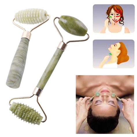 Buy Natural Double Head Facial Massage Roller Jade Face Thin Slimming