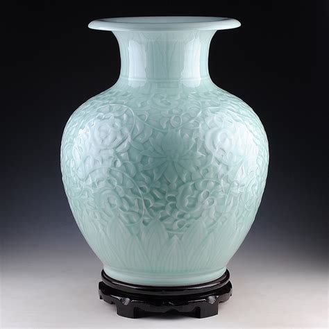 Jingdezhen Cer Mica Esmalte Piso Mestre M O Em Relevo Grande Vaso De