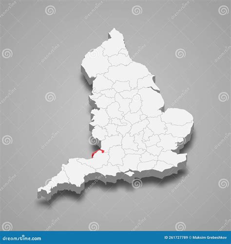 Bristol County Location within England 3d Map Stock Vector ...