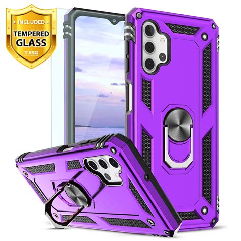 TJS for Samsung Galaxy A32 5G Phone Case, with Tempered Glass Screen