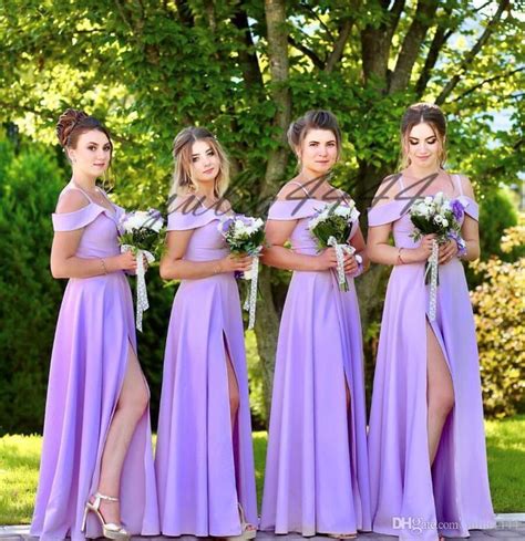 Chiffon Elegant Beach Bridesmaid Dresses A Line Spaghetti Backless Side