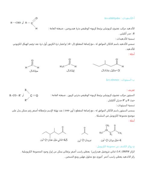 المجموعات المميزة في الكيمياء العضوية الدرس 1 Alloschool