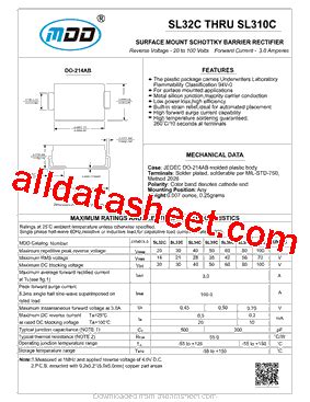 SL36C Datasheet PDF Microdiode Electronics Jiangsu Co Ltd