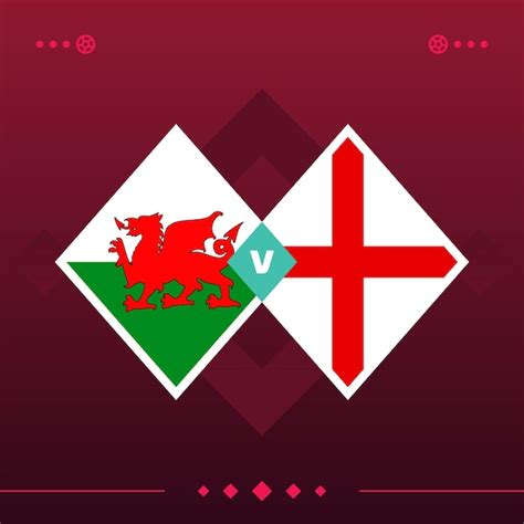 Premium Vector | Wales england world football 2022 match versus on red background vector ...