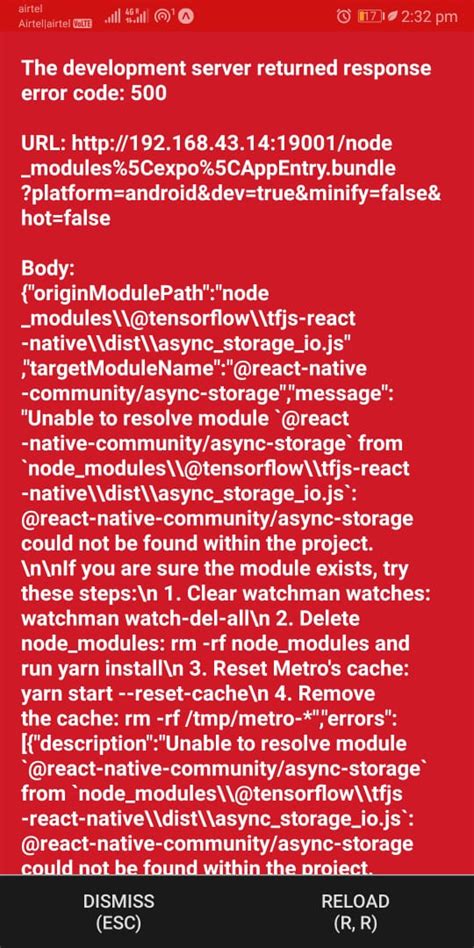 Unable To Resolve React Native Community Async Storage From Node