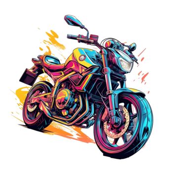 Ilustraci N Colorida De Motocicleta Con Ai Generativo Png Dibujos