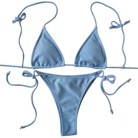 6 Colors New Bather 2018 Tiny String Bikini Sexy Bikini Set Swimwear