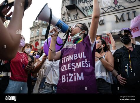 Demonstrators Take Part In A Protest Against Turkeys Withdrawal From