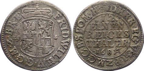 Brandenburg Preußen 1 12 Taler 1685 Friedrich Wilhelm 1640 1688 Schön