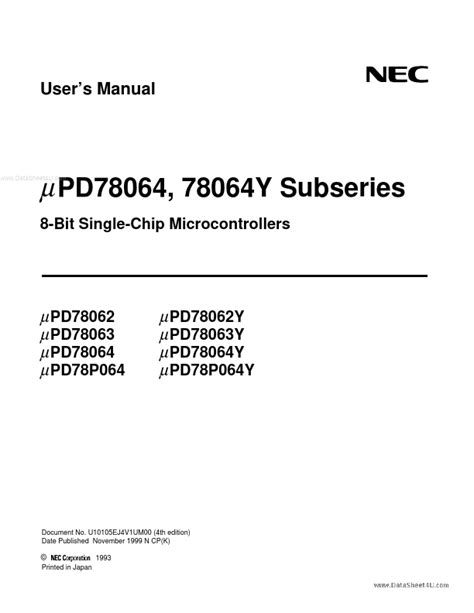 Upd78064 Nec Microcomputer Hoja De Datos Ficha Técnica Distribuidor