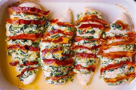 Hasselback Chicken With Bacon Cream Cheese And Spinach Our Healthy Lifestyle