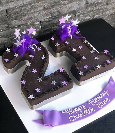 No.21 Purple Silver & Stars - Kidd's Cakes & Bakery