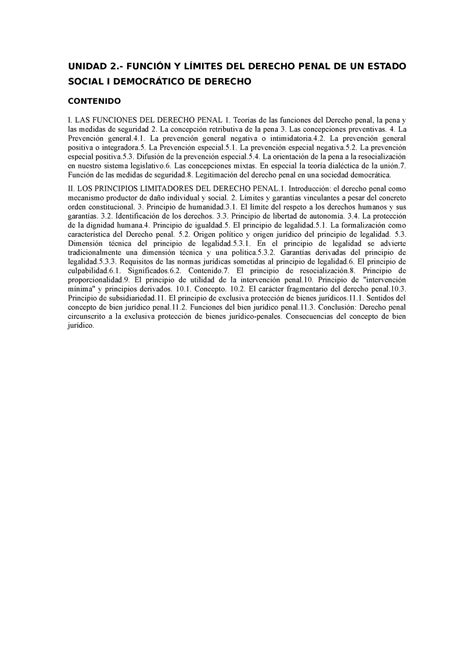 Función Y Límites Derecho Penal Unidad 2 FunciÓn Y LÍmites Del