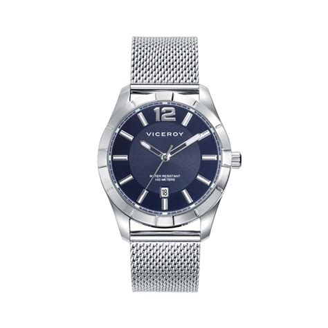 Reloj Viceroy Hombre Plateado y Azul Analógico 401329 35