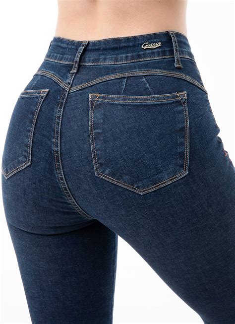 Ripley PantalÓn Mujer Goccos Azul Moda Denim Stretch Eunise