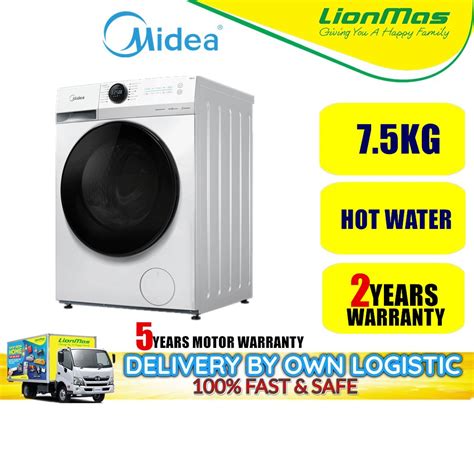 Midea 75kgs Front Load Washer Mf100w75 Washing Machine Mesin Basuh