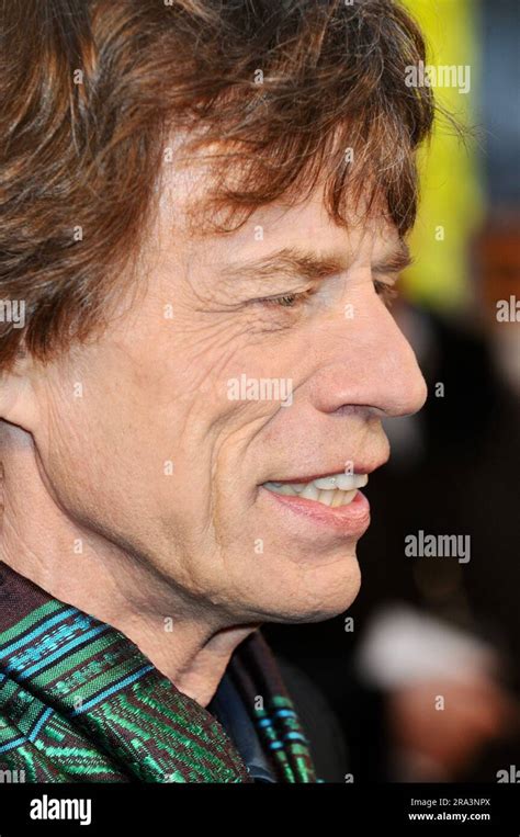 Mick Jagger Shine A Light Premiere Leicester Square London Uk Stock