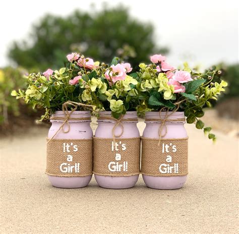 Mason Jar Centerpieces Baby Shower Mason Jar Centerpieces With Flowers