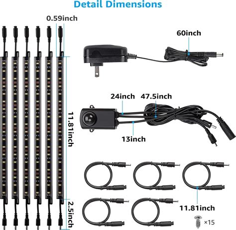 TORCHSTAR kit de iluminación LED segura 6 barras de luz de 12