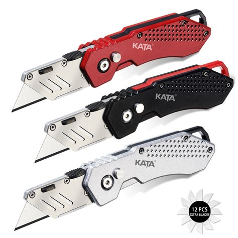 Kata Pack Heavy Duty Box Cutter Folding Utility Knife With Zinc Alloy