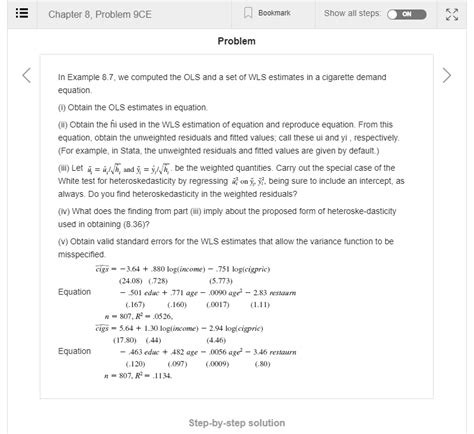 E Chapter 8 Problem 9ce Bookmark Show All Steps On