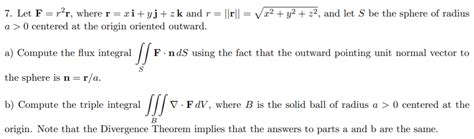 Solved 7 Let F R²r Where R Xi Yj Zk And R 1 V