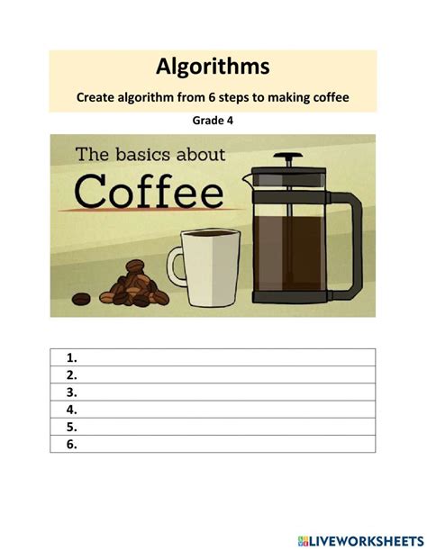 making coffee  interactive worksheets