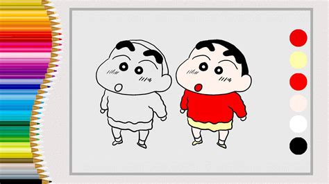 How To Draw And Colour Shin Chan Easy Step By Step Drawing And