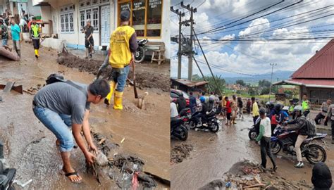 Pembersihan Material Banjir Bandang Di Koto Tuo Akses Lubuk Basung