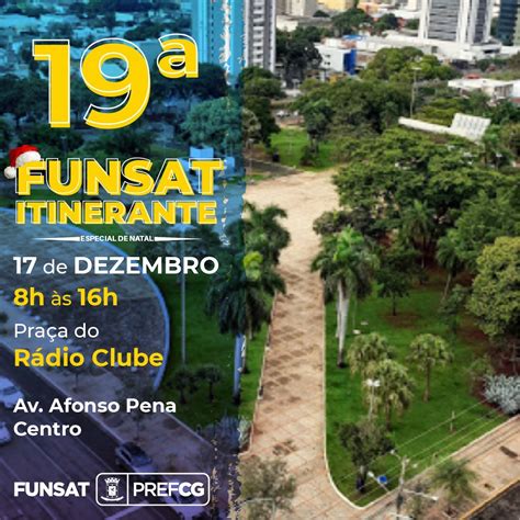 Funsat oferece serviços gratuitos em atendimento itinerante na praça do