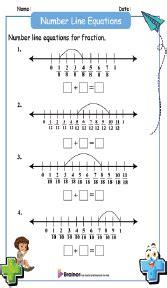 Number Line Equations Worksheets Free Printables